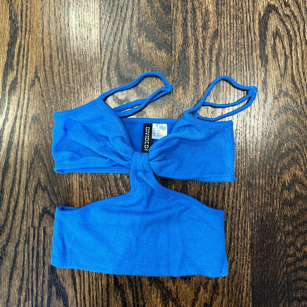 Blue cutout tank top